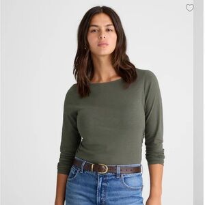 Madewell Forest Green Long Sleeve Top